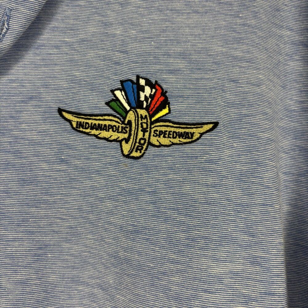 Johnnie-O Indianapolis Motor Speedway Brickyard Crossing Polo Shirt Mens L Blue - Picture 3 of 8